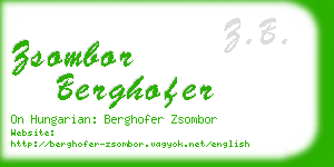 zsombor berghofer business card